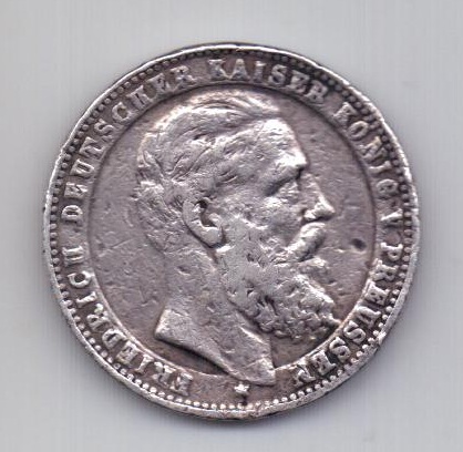 медаль 1888 Пруссия Серебро Редкий тип