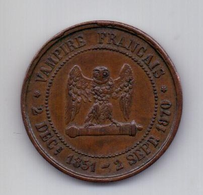 10 сантимов 1870 Франция Редкость AUNC