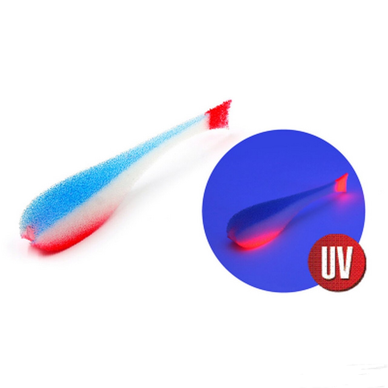 Поролоновая рыбка цвет 22 UV, уп.(5шт.) с силиконовой вставкой
