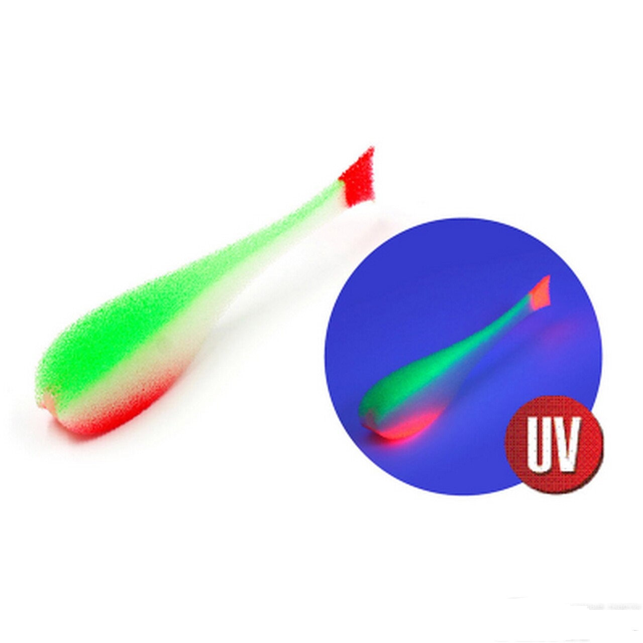 Поролоновая рыбка цвет 23 UV, уп.(5шт.) с силиконовой вставкой