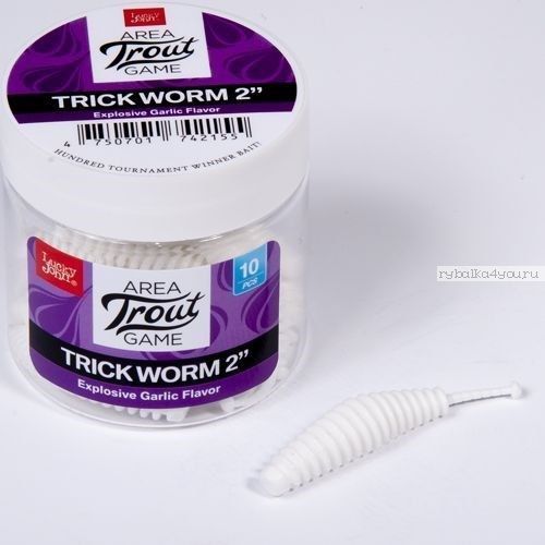 Слаги съедоб Lucky John Pro Series Trick Worm 2.5" 63,5 мм / упаковка 7 шт / цвет: 026