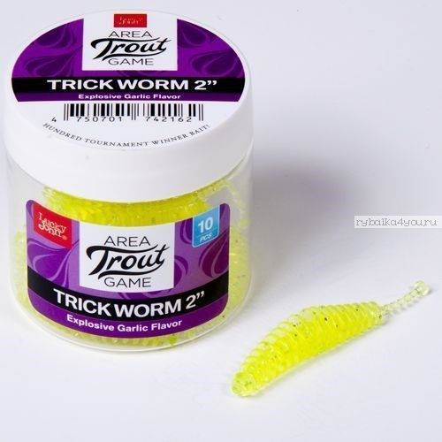 Слаги съедоб Lucky John Pro Series Trick Worm 2.5" 63,5 мм / упаковка 7 шт / цвет: 071