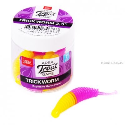 Слаги съедоб Lucky John Pro Series Trick Worm 2.5" 63,5 мм / упаковка 7 шт / цвет: T95