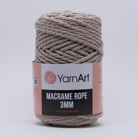 Macrame Rope 3mm (Yarnart) 753-натуральный