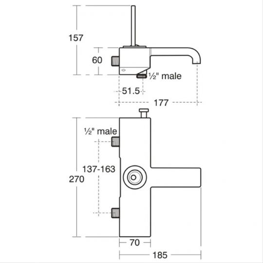 Смеситель Jado Glance для ванны A5340AA схема 3