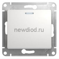 GLOSSA 1-клавишный ВЫКЛЮЧАТЕЛЬ с подсветкой, сх.1а, 10АХ, механизм, БЕЛЫЙ