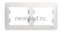 GLOSSA 2-постовая РАМКА, горизонтальная, БЕЛЫЙ