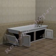 Экран для ванны "Руссильон PROVENCE складной, белое золото"