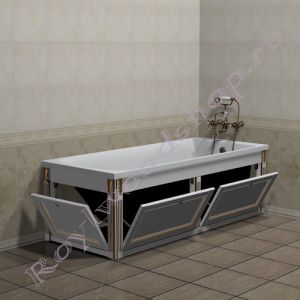 Экран для ванны "Руссильон PROVENCE откидной, белое золото"