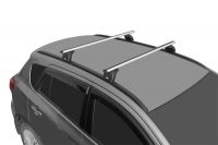 Багажник на крышу BMW X1 (F48), Lux, аэродинамические дуги (53 мм) на интегрированные рейлинги
