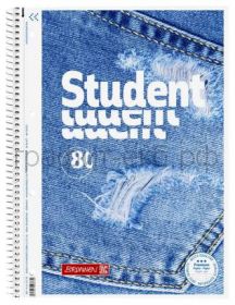 Тетрадь А4 80л.кл.Brunnen Student Premium Jeans на спирали 6752703