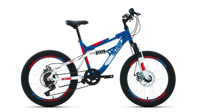 Подростковый горный велосипед ALTAIR MTB FS 20 disc (RBKT02N06003) Синий/красный