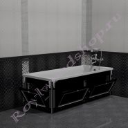 Экран для ванны "Руссильон PROVENCE откидной, черный с серебром"