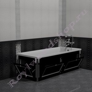 Экран для ванны "Руссильон PROVENCE откидной, черный с серебром"