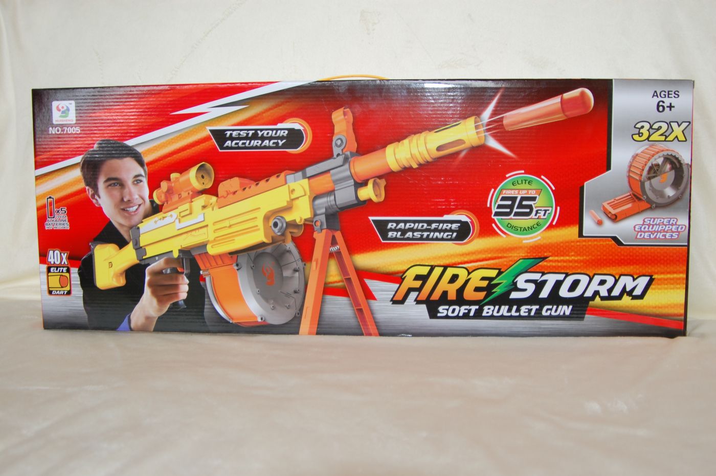 Детский автомат  пулемет с мягкими пулями Шторм (7005)