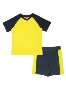 Комплект для мальчика шорты и футболка в желто-черном цвете Черубино
