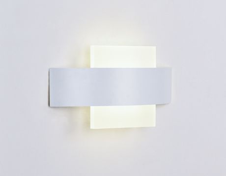Бра. Настенный светодиодный светильник с выключателем FW202 WH/S белый/песок LED 4200K 9W 220*120*50