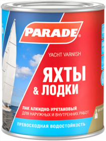Лак Яхтный Parade L20 Яхты & Лодки 10л Полуматовый, Алкидно-Уретановый / Парад Яхтный