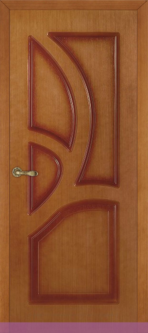 Шпонированная дверь Грация орех. Двери для левшей как выглядят.