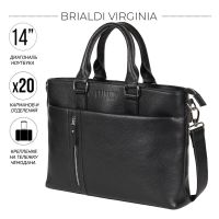 Функциональная мужская деловая сумка BRIALDI Virginia (Вирджиния) relief black