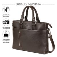 Функциональная мужская деловая сумка BRIALDI Virginia (Вирджиния) relief brown