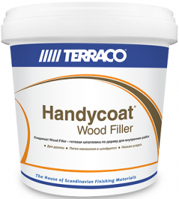 Шпатлевка по Дереву Terraco Handycoat Woodfiller 1кг Белая, Окрашиваемая для Заполнения Трещин в Деревянных Поверхностях