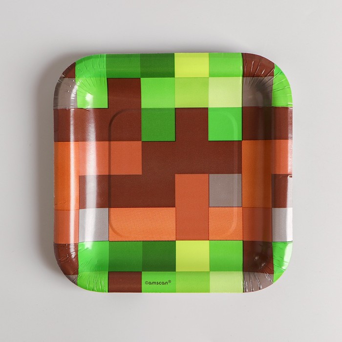 Тарелки Пиксели квадратные