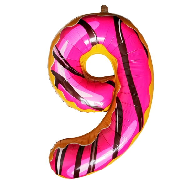 Цифра Пончик фольгированный шар с гелием