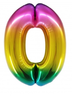 Цифра радужная шар фольгированный с гелием