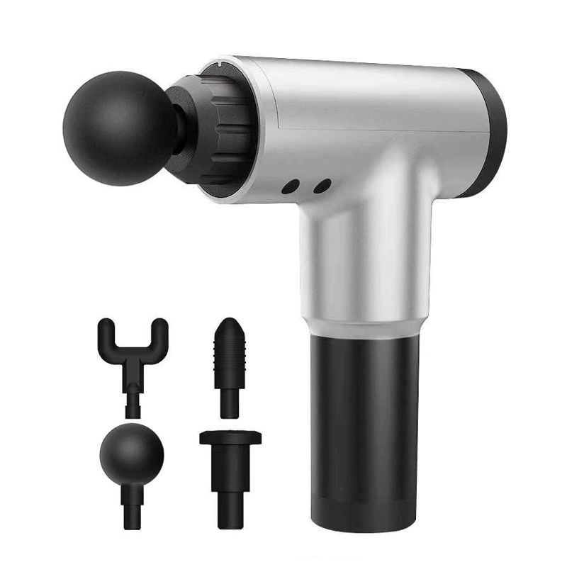 Мышечный ударный массажёр пистолет Muscle Fascial Massager (цвет серый)