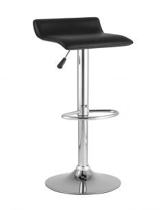 Барный стул Stool Group Хай-Тек черный, хром, металл, газ-лифт, экокожа