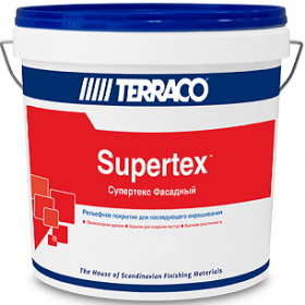Мастика Готовая Terraco Supertex Exterior 15кг Текстурная, Фасадная, Возможность Машинного Нанесения / Террако Супертекс