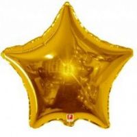 Шар фольга с гелием без рисунка Звезда 21" золото