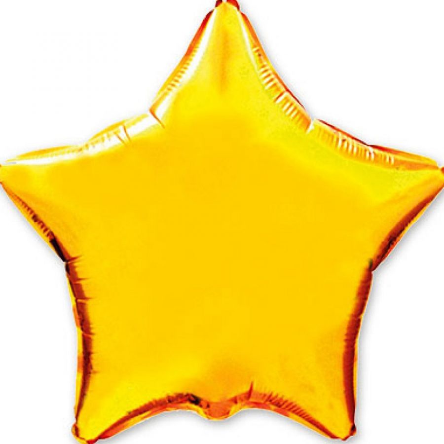 Шар фольга с гелием без рисунка Звезда 18" золото
