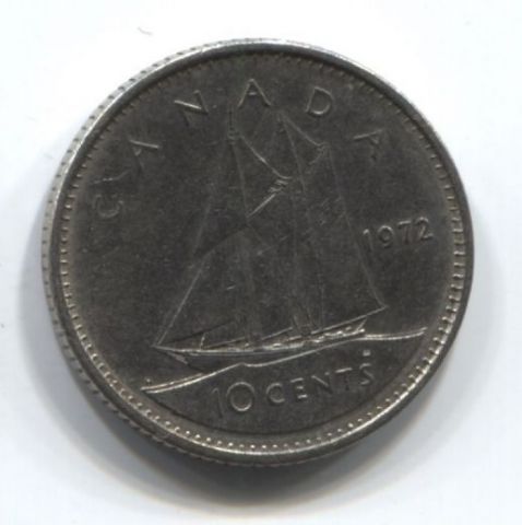 10 центов 1972 года Канада