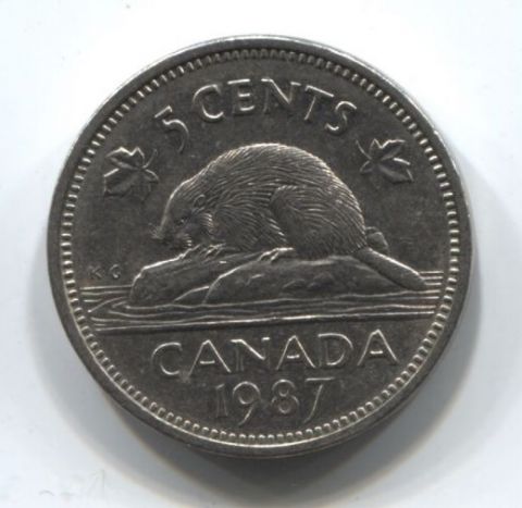 5 центов 1987 года Канада