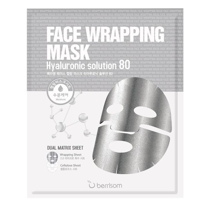 Маска-обертывание для лица с гиалуроновой кислотой BERRISOM Face Wrapping Mask Hyaluronic Solution 80