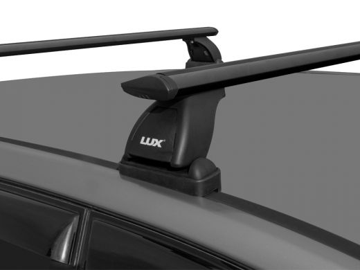 Багажник на крышу Mitsubishi Outlander 3 (без рейлингов), Lux, черные крыловидные дуги 82 мм