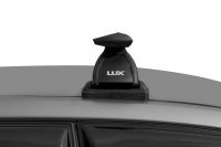 Багажник на крышу Mitsubishi Outlander 3 (без рейлингов), Lux, черные крыловидные дуги 82 мм