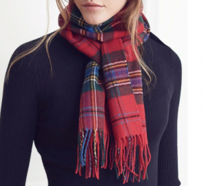 теплый шотландский шарф 100% шерсть ягнёнка, расцветка клана Маклин MACLEAN OF DUART MODERN TARTAN