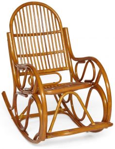 Кресло-качалка VIENNA (разборная) / без подушки / ротанг top quality, 58x133x102 см, Cognac (коньяк)