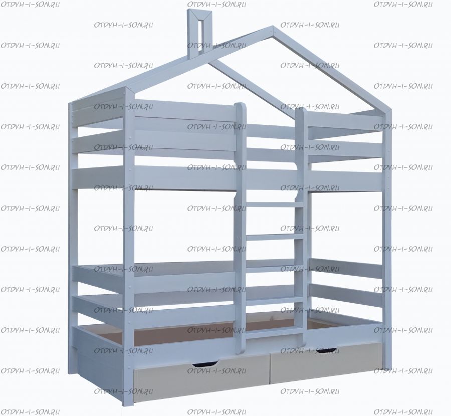 Кровать двухъярусная Домик Roof №4 (двухъярусная кровать домик)