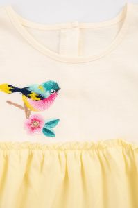 Платье для девочкы с вышивкой - птичка
