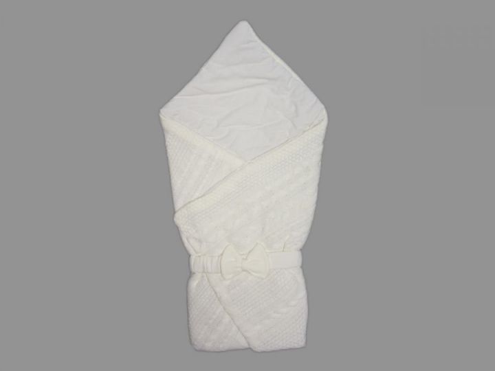 Комплект на выписку белый (одеяло + бант фиксатор) 2-KM004(b)-VY (02048-1)