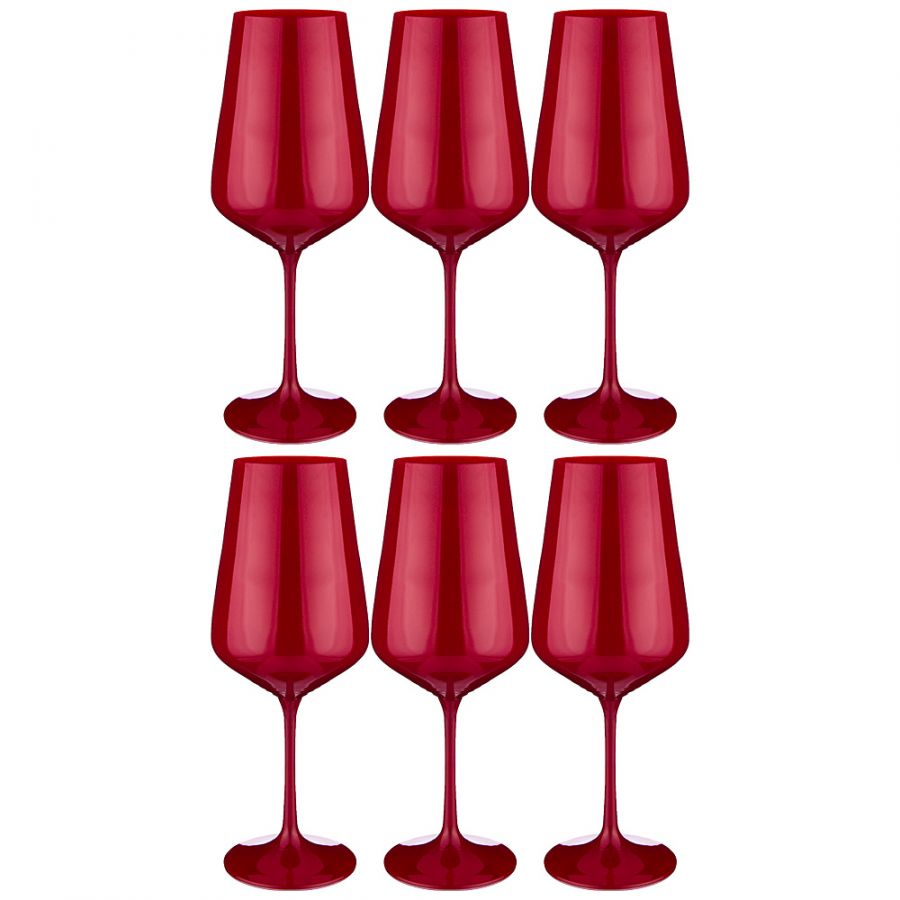 Набор бокалов для вина "Sandra Sprayed Red" из 6 шт. 450 мл. h=24 см.
