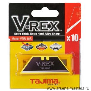 Лезвия TAJIMA V-Rex трапезоидные для ножей VR101 10 шт. в футляре VRB2-10B
