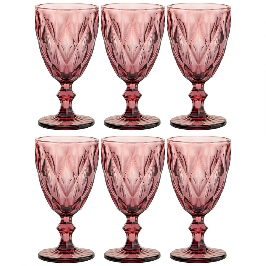 Набор бокалов для вина "Ромбо" 6шт. серия "muza color" 324мл, h=17 см.