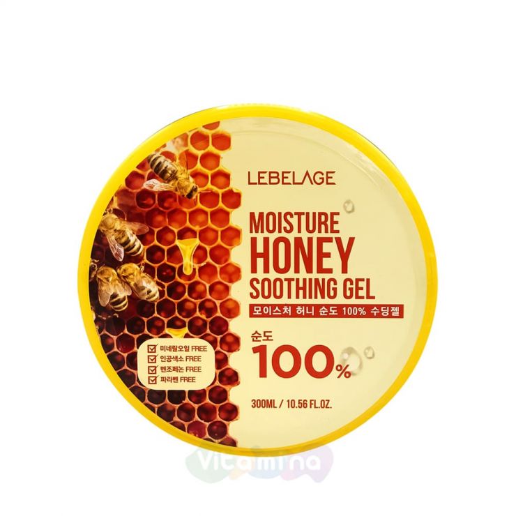 Lebelage Многофункциональный гель с мёдом Moisture Honey Purity 100% Soothing Gel, 300 мл