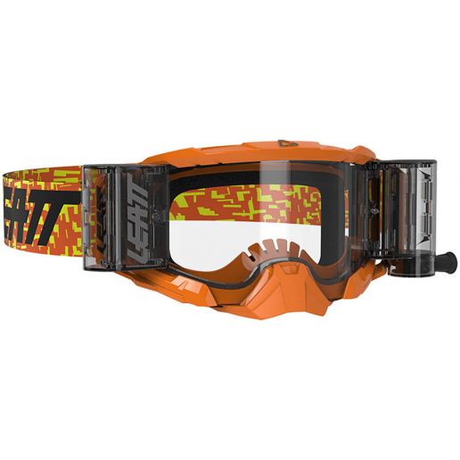 Leatt Velocity 5.5 Roll-Off Neon Orange/Clear 83%, очки для мотокросса и эндуро с системой грязеочистки