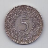 5 марок 1951 года AUNC Германия